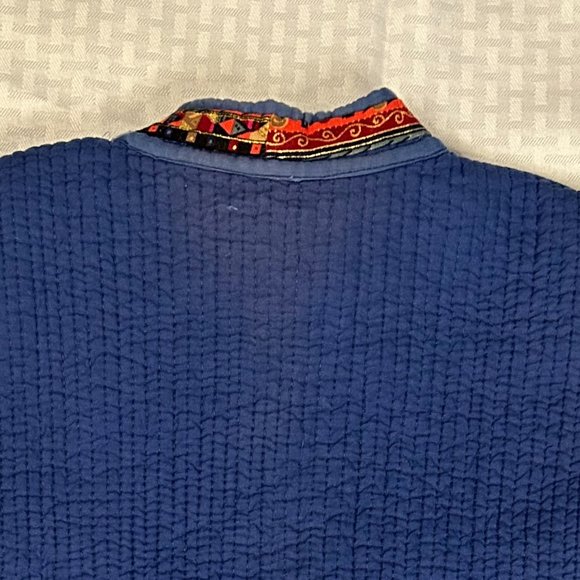 Upcycled Vintage Hippie/Boho Asian Inspired Reversible Quilted Vest Cotton M - Picture 9 of 9